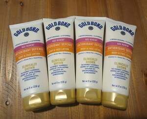 Lot of 4 Gold Bond Age Renew Antioxidant Defense Body & Face Lotion 8oz